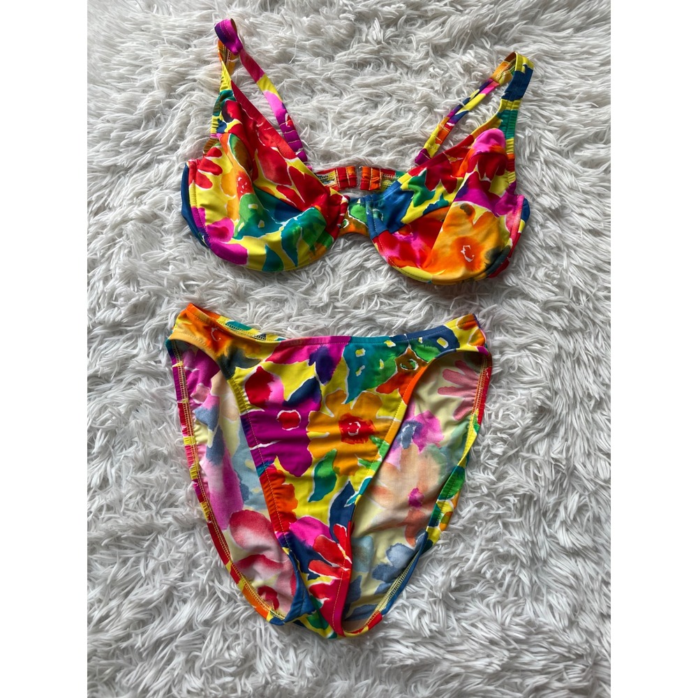 Daffy Waterwear Vintage 90s Tropical Floral Bikini Set